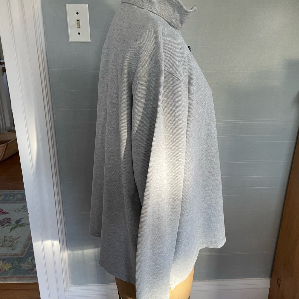 Chaps Light Gray Striped Pullover - image 4